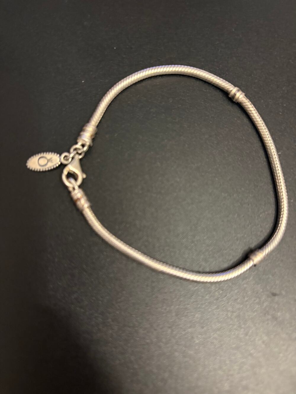 Pandora Sterling Silver Snake Chain Bracelet 7.75 Lobster Clasp